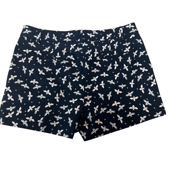 Loft Riviera Shorts Size 10 Navy Blue Bumble Bee Print Cotton Blend Summer EUC - Picture 1 of 15
